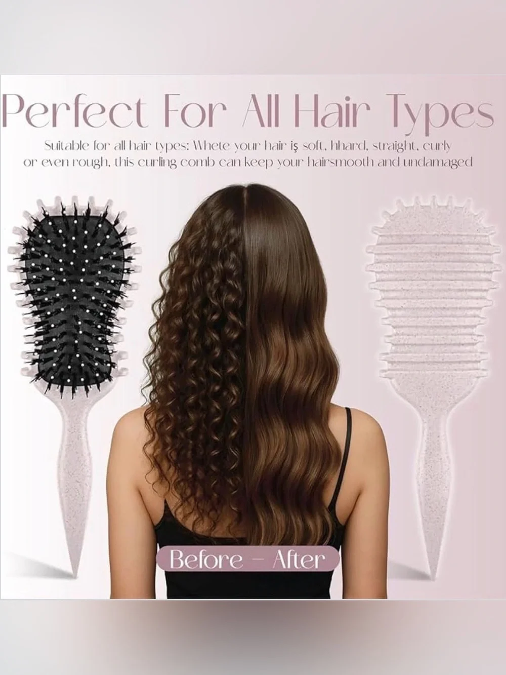 💞 New Purple Curl Defining Hair Brush for Detangling, Shaping & Definition